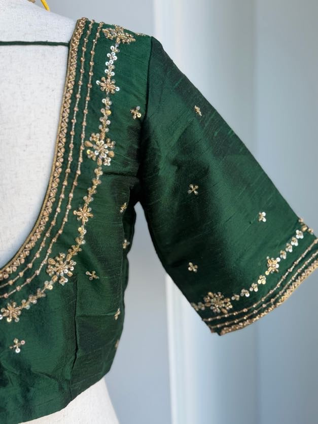 Rawsilk Embroidery Blouse | Party Wear Blouse | Indian Bridal Blouse