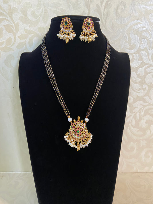 Kemp Pearls pendant Mangalsutra |  Indian Traditional Black Beads