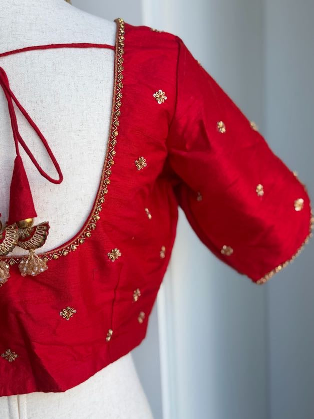 Rawsilk Embroidery Blouse | Party Wear Blouse | Indian Bridal Blouse