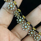 16” length AD Flower Pendants Mangalasutra | Traditional Black Beads Necklace