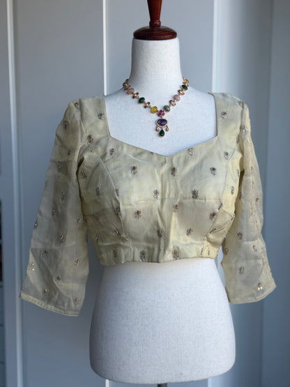 Tissue Embroidery Blouse | Party Wear Blouse | Indian Bridal Blouse