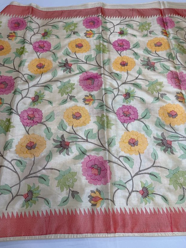 Premium Tussar Embroidery Saree |  Party wear saree | Sarees in USA