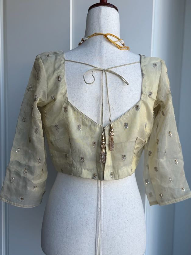 Tissue Embroidery Blouse | Party Wear Blouse | Indian Bridal Blouse