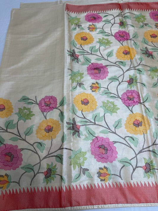 Premium Tussar Embroidery Saree |  Party wear saree | Sarees in USA