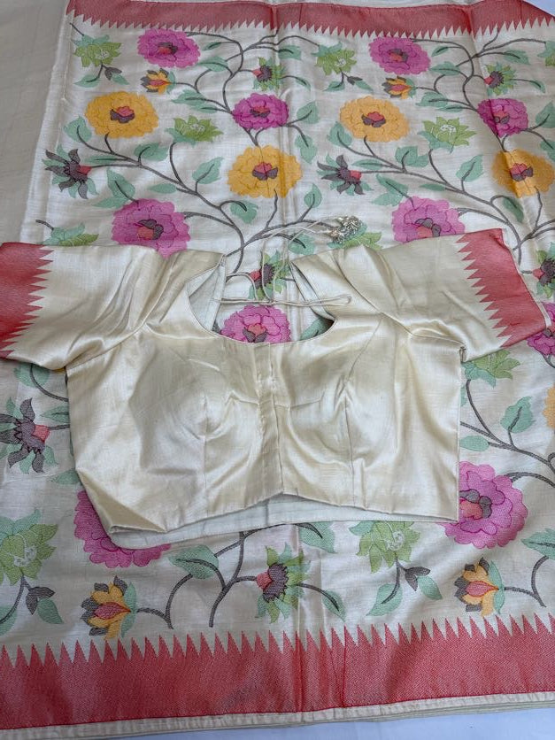 Premium Tussar Embroidery Saree |  Party wear saree | Sarees in USA