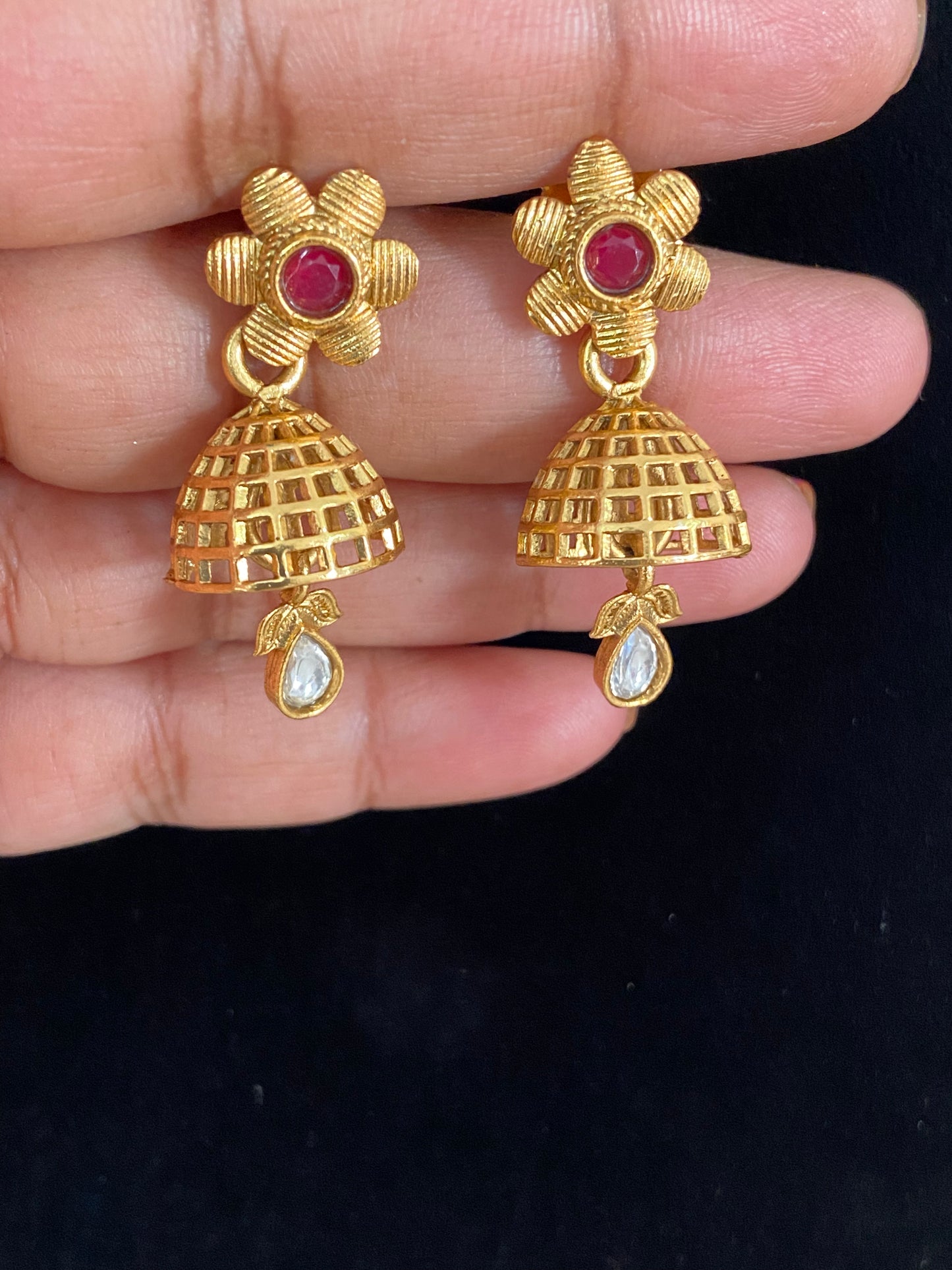 Antique Pendant Mangalasutra With Jumkis | Traditional Black Beads