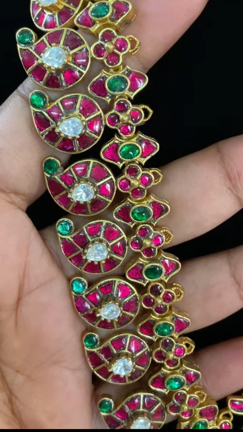 2 in 1 Jadau kundan Mango long necklace Set | Latest Necklace | Indian Bridal Jewelry In USA