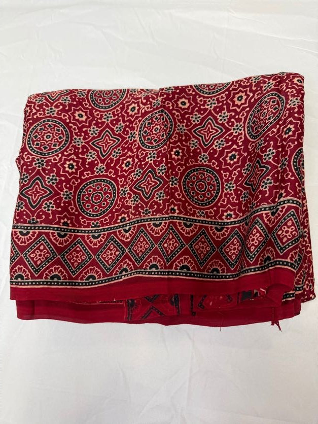 Pure Ajrakh Print Modal Silk Saree  | Party Wear Indian Sarees in USA