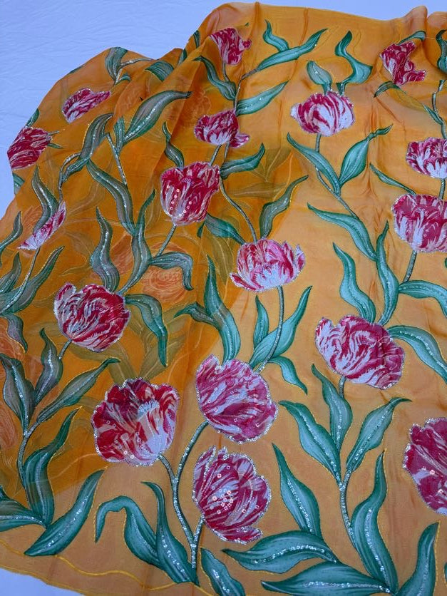 Floral Printed Fancy Dupatta | Party Wear Dupatta