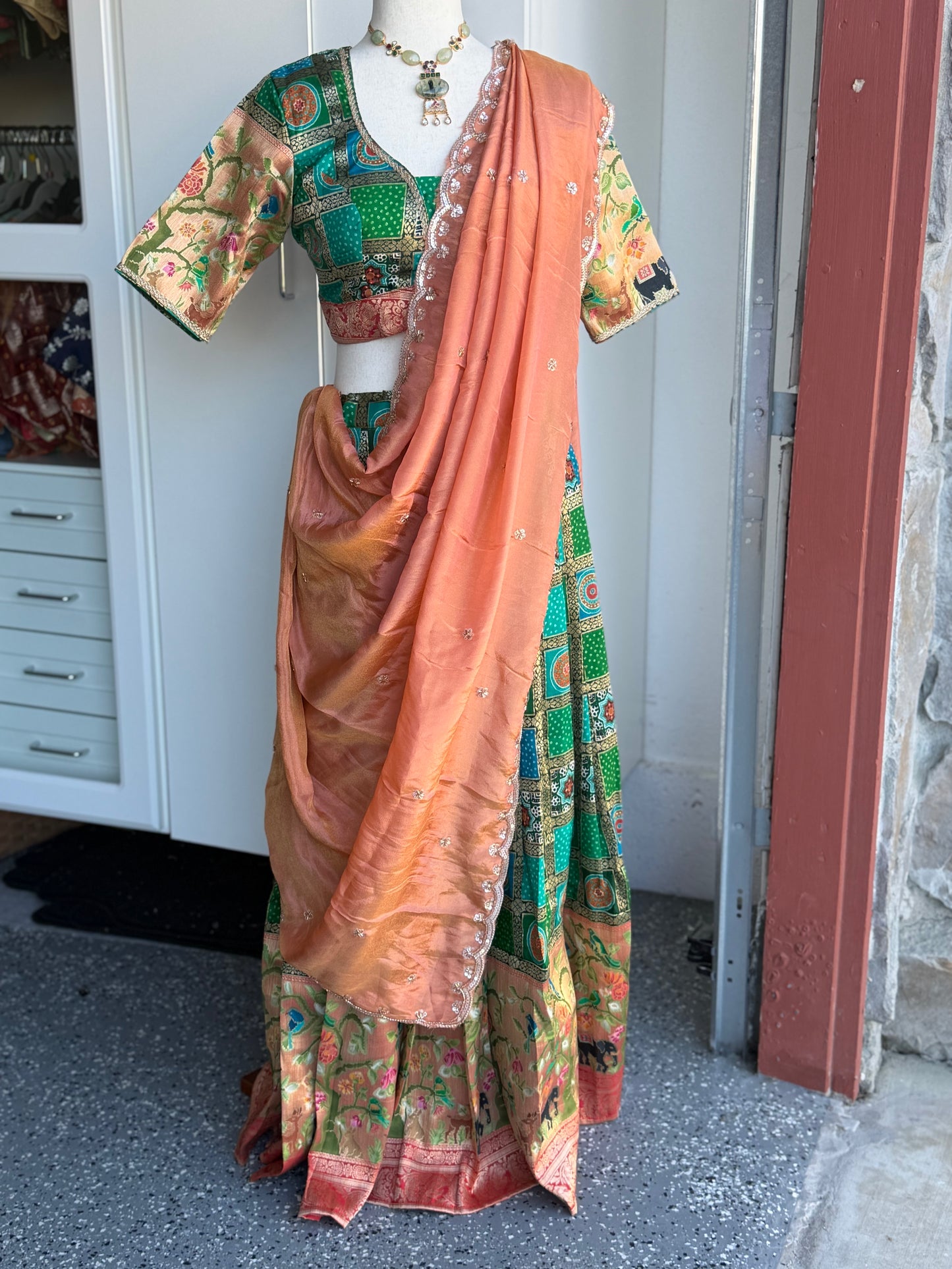 Bandini Fusion Lehanga | Partywear Traditional Langa voni  | custom Lehanga
