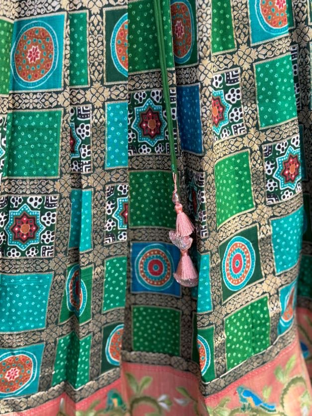 Bandini Fusion Lehanga | Partywear Traditional Langa voni  | custom Lehanga