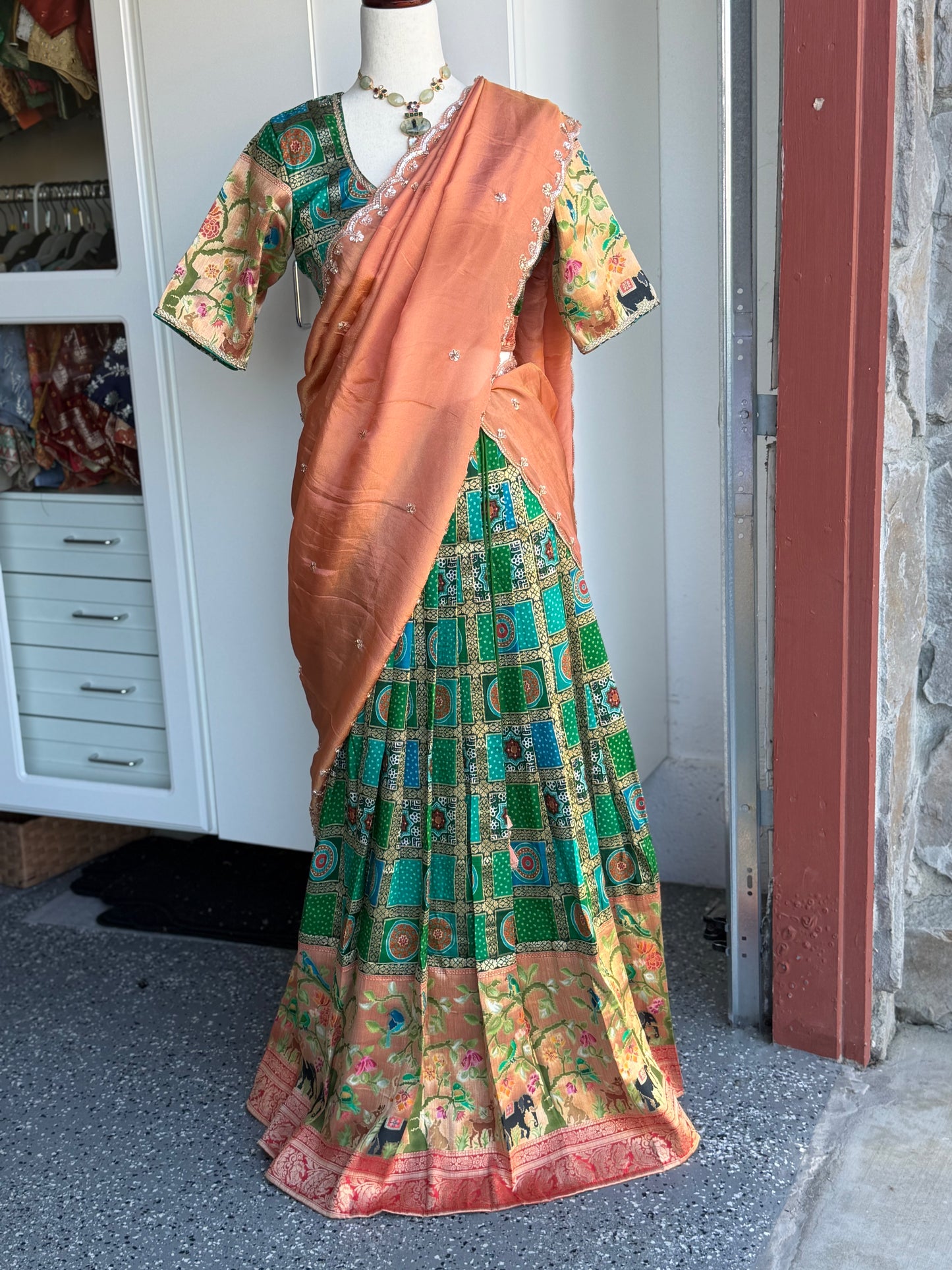 Bandini Fusion Lehanga | Partywear Traditional Langa voni  | custom Lehanga