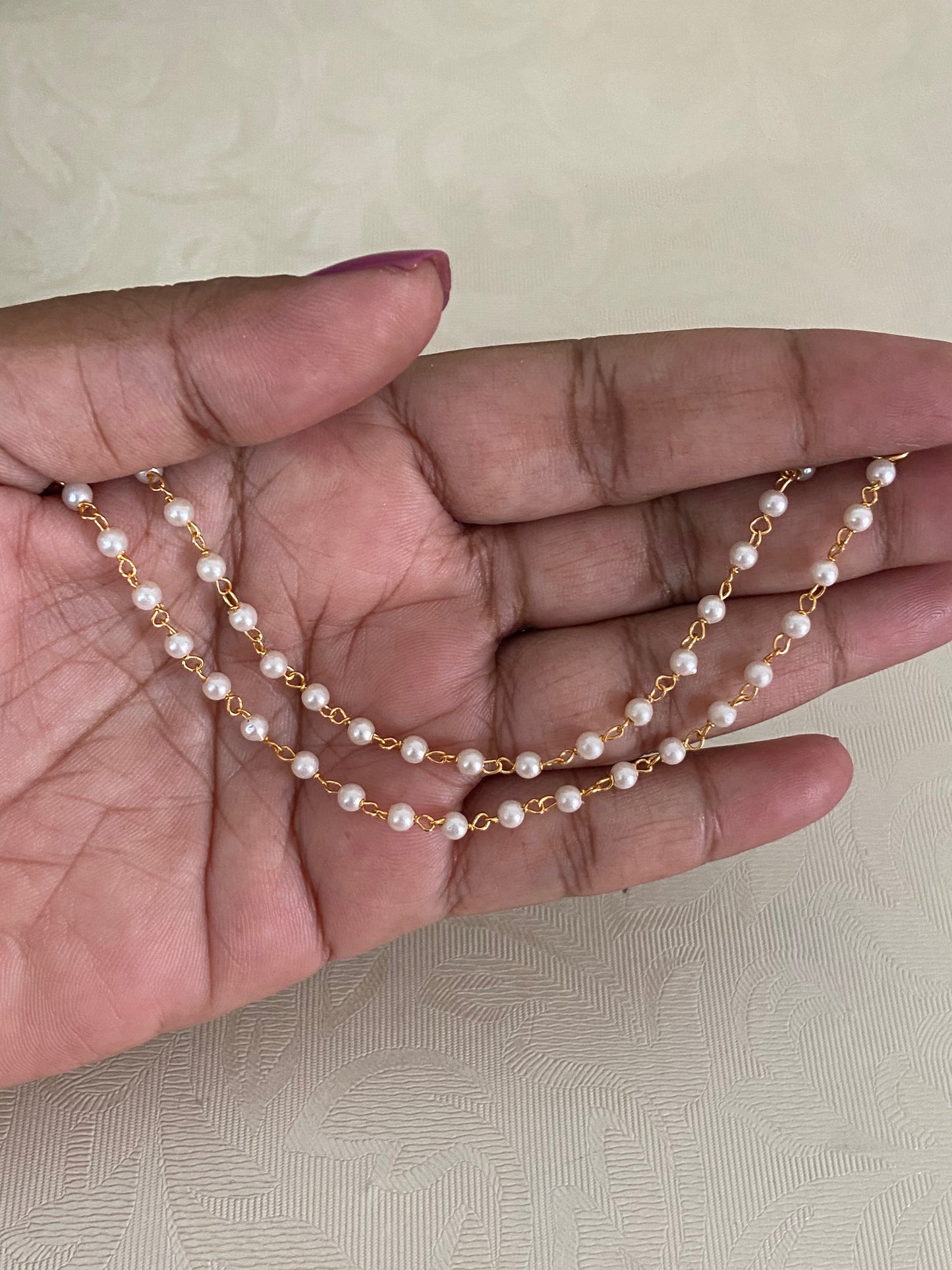 Single line Pearl Ear chains | Hair accessories | Champaswaralu