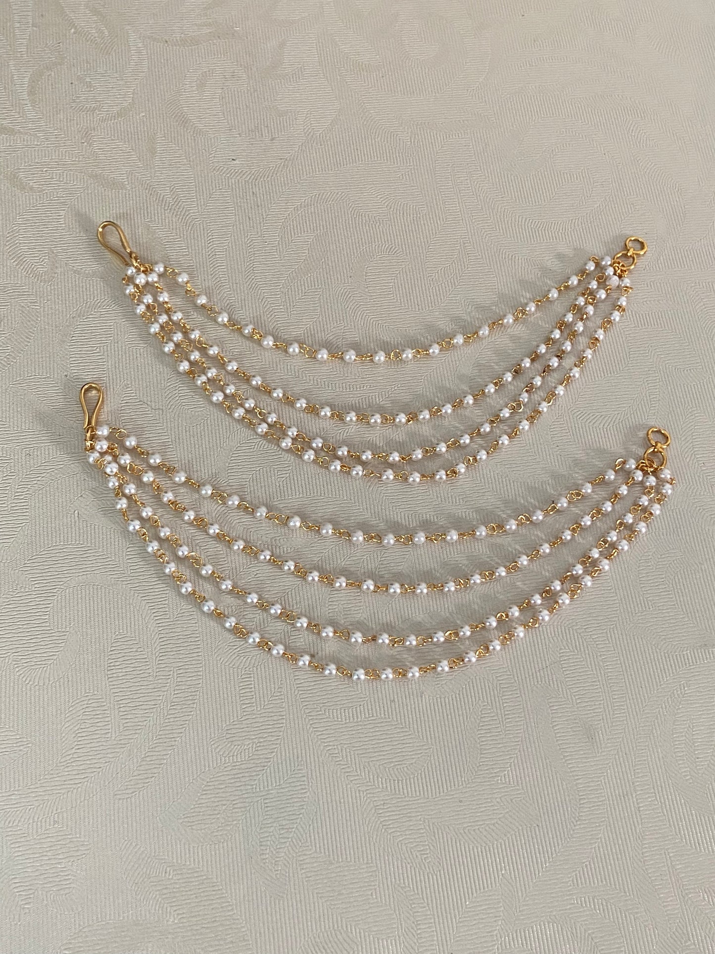 4Line Pearl Ear chains | Hair accessories | Champaswaralu