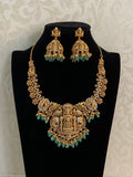 Antique Temple Lakshmi Necklace With Jumkis | Indian Traditional Jewelry