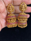 Antique Lakshmi Double Jumki Earrings  | Traditional Temple Earrings | Gift Idea