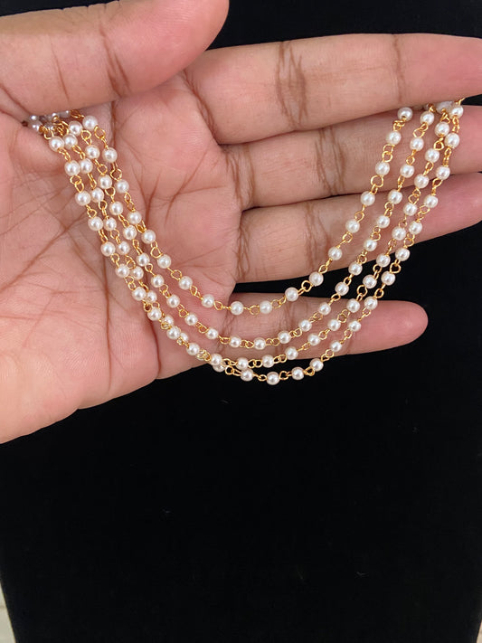 4Line Pearl Ear chains | Hair accessories | Champaswaralu