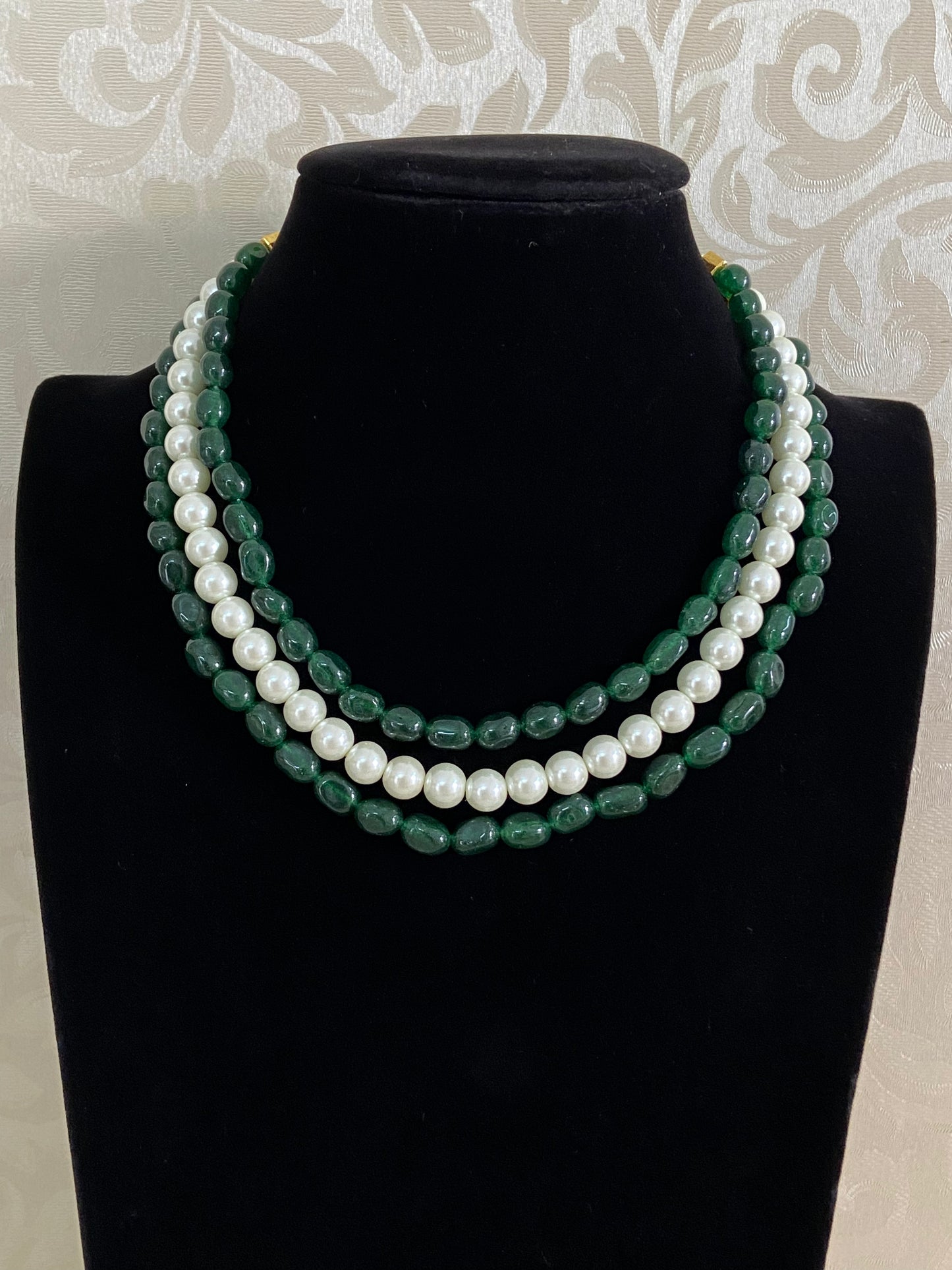 Onyx Beads & Pearls necklace | Indian Jewelry