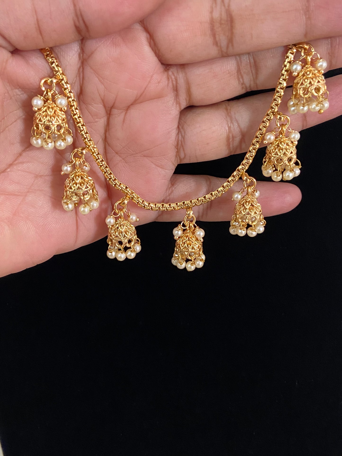 Antique Jumki Champaswaralu | Hair accessories | indian  Ear Chains