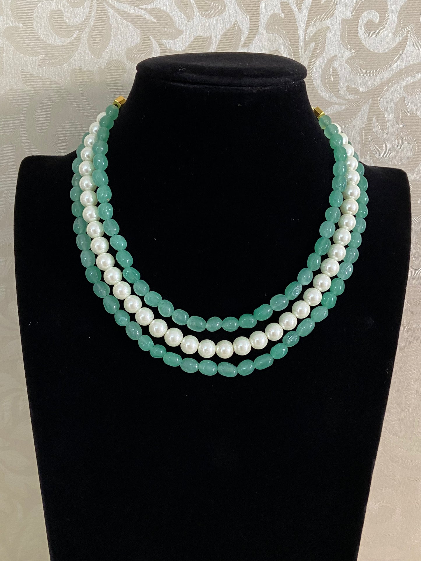 Onyx Beads & Pearls necklace | Indian Jewelry