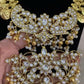 Gold polish jadau kundan long necklace With Jumkis | Indian Bridal Long Necklace