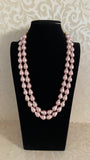 Rose Gold baroque Pearl Double Line Necklace | Latest Indian Jewelry