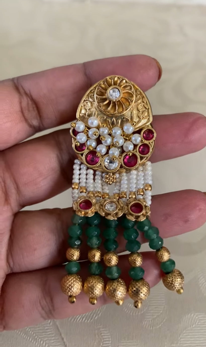 Traditional 5Layer Beads Necklace Set | Indian Traditional Jewelry