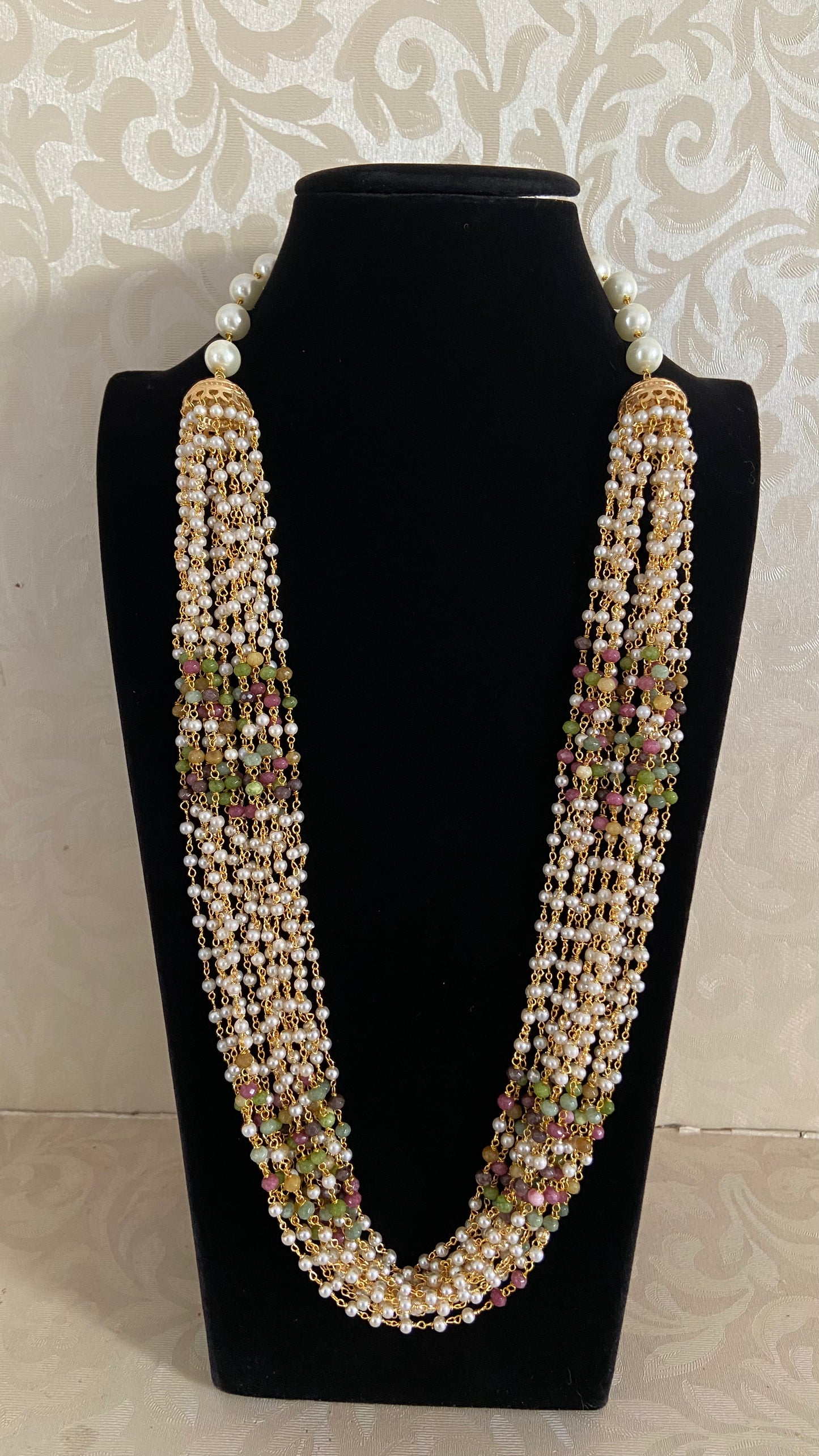 Multi Layer Pearl & Multi Color Beads Necklace | Indian Jewelry In USA