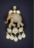 AD Polki Elephant Brooch Pin | Multipurpose Brooch Pin | Indian Jewelry