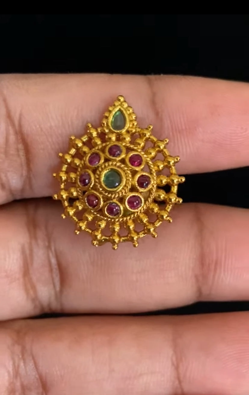 Kempu Pendant Set | Indian Traditional Jewelry