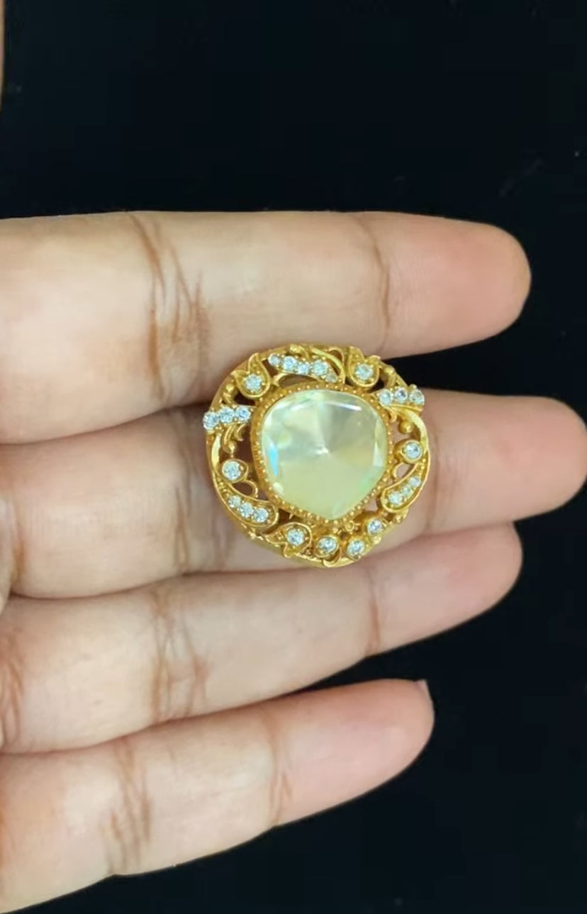 AD Polki Pendant & Studs | Indian Jewelry In USA