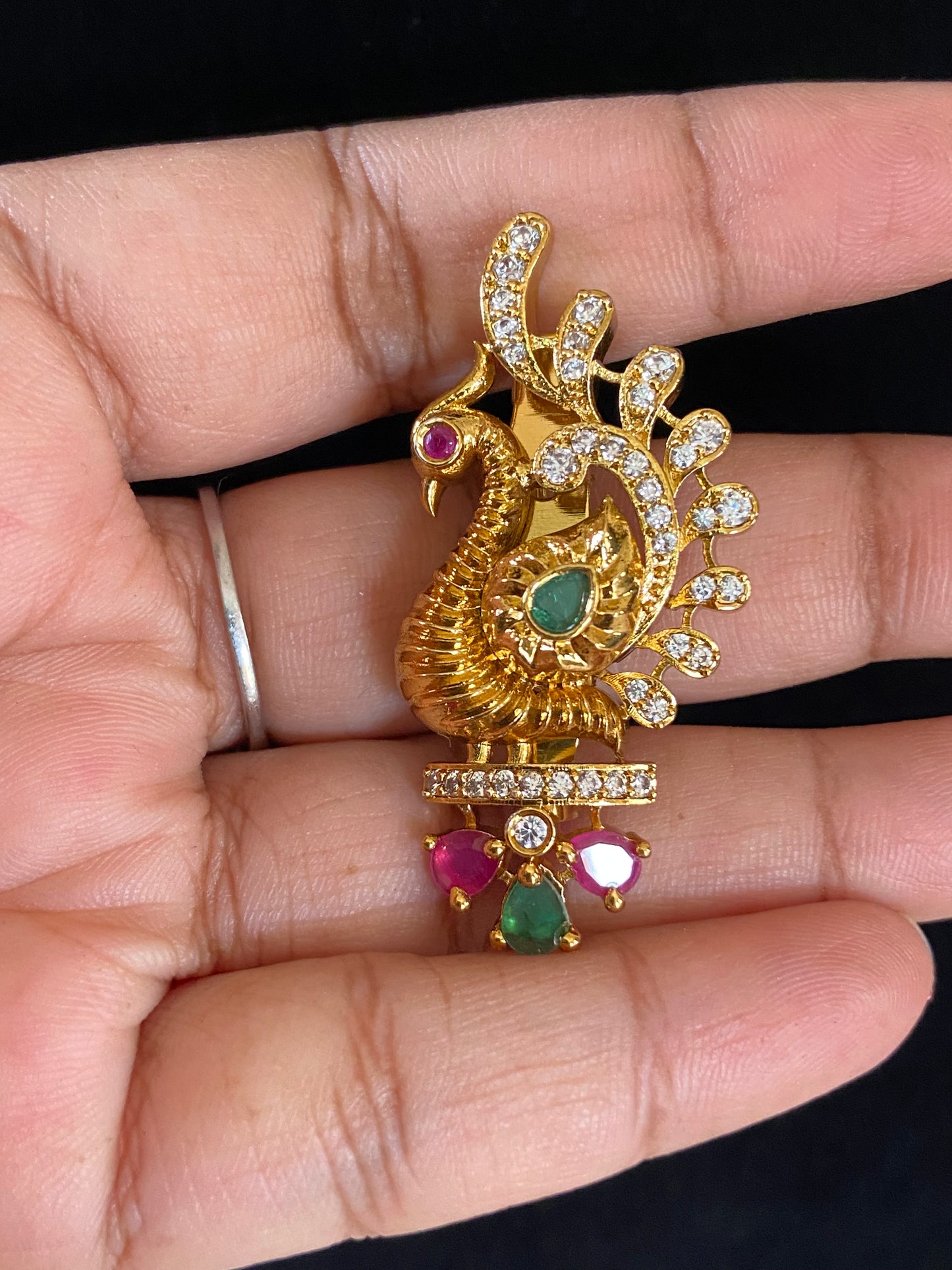 Antiqute CZ Saree Pin | Indian Saree Pin