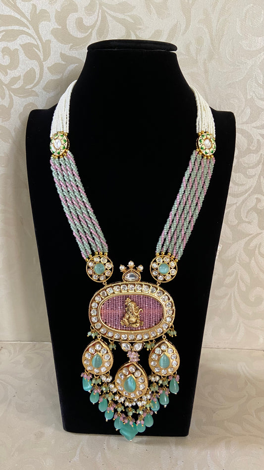 Long Kundan Necklace With Earrings | Indian Luxury Necklace In USA