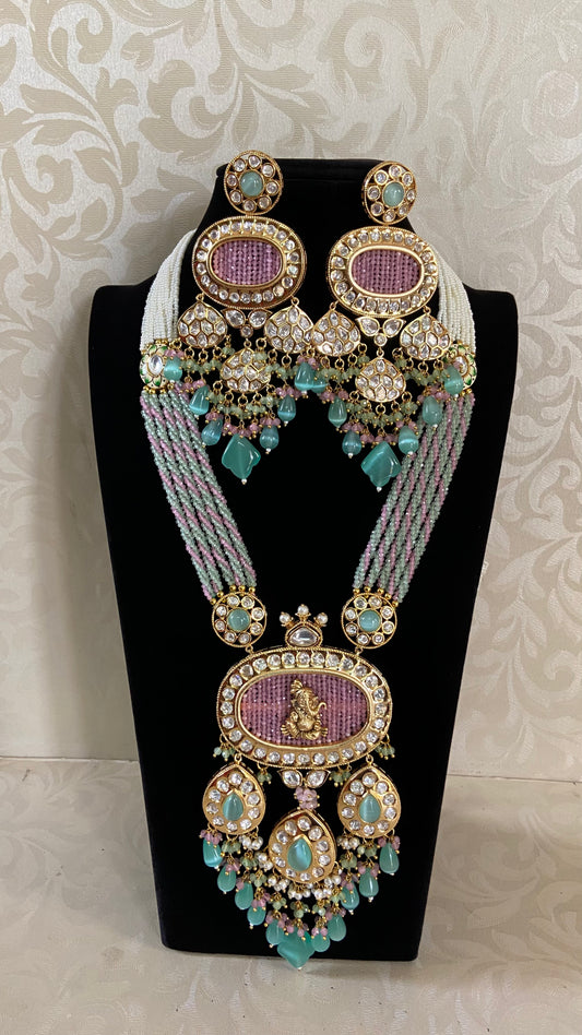 Long Kundan Necklace With Earrings | Indian Luxury Necklace In USA