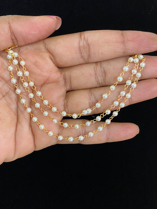 Pearl Ear Chains | Hair accessories | Champaswaralu