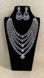 CZ Multi Layered Necklace Set | Indian Bridal Necklace