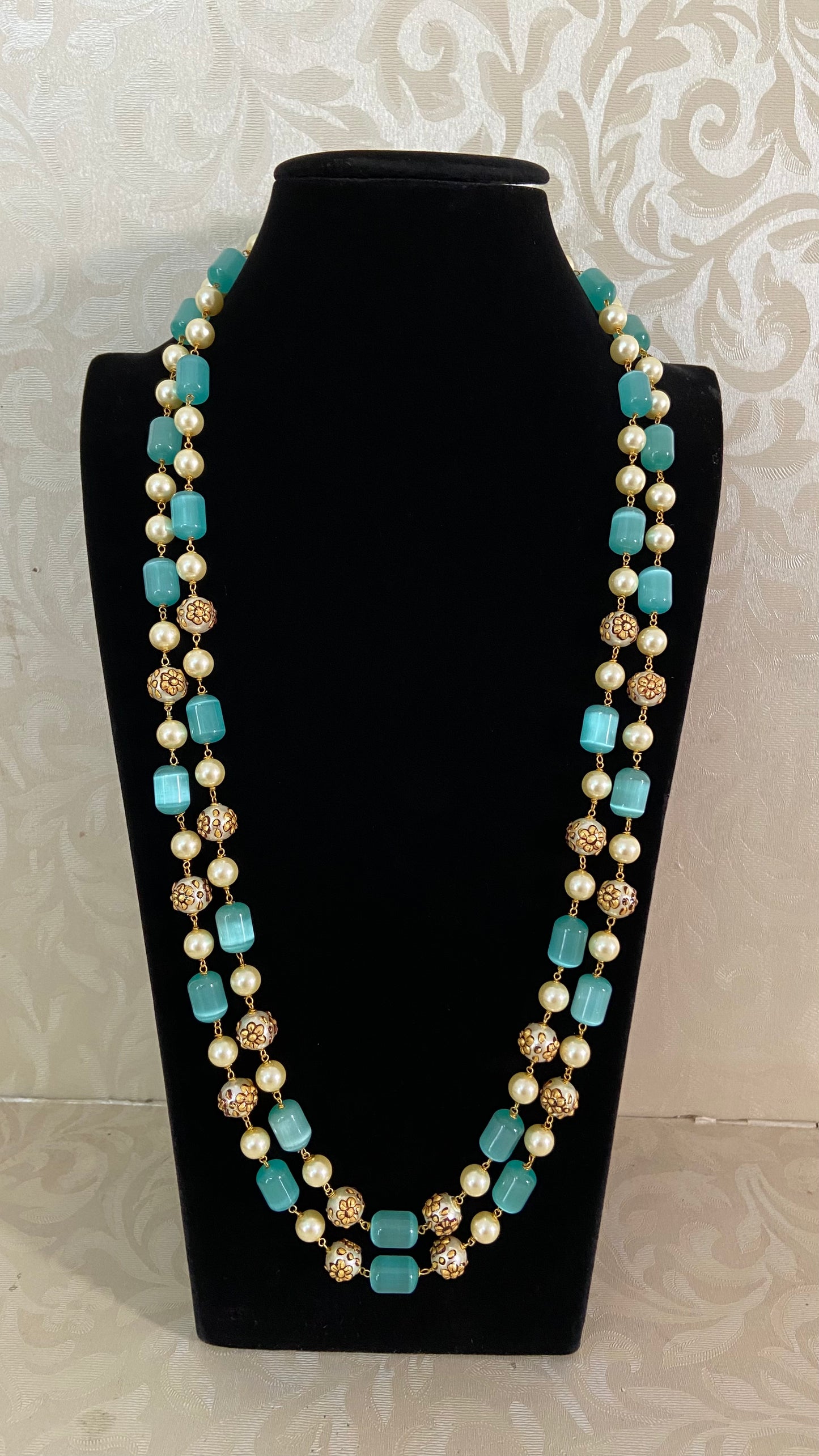 Monalisa Beads meenakari Pearls Mala Necklace | Indian Necklace | Gift Idea