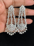 Rhodium Chandelier Earrings | Indian jewelry in USA