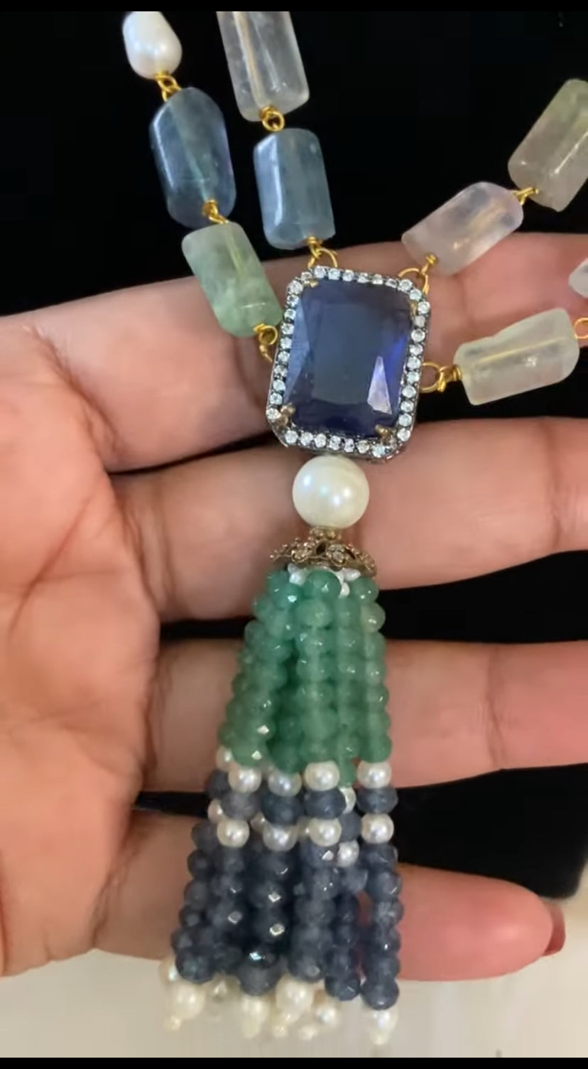 Fusion Multi Color Stone Beads Necklace | Indian Jewelry | Gift Idea