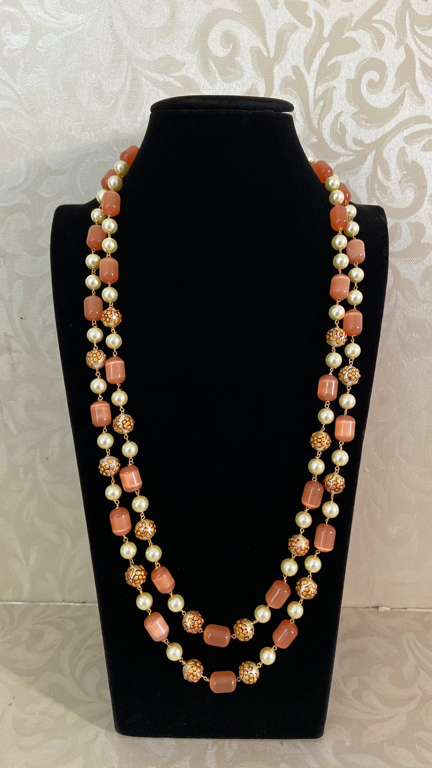 Monalisa Beads meenakari Pearls Mala Necklace | Indian Necklace | Gift Idea