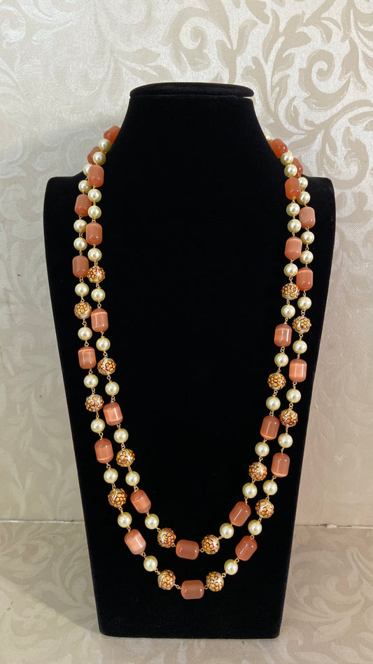 Monalisa Beads meenakari Pearls Mala Necklace | Indian Necklace | Gift Idea