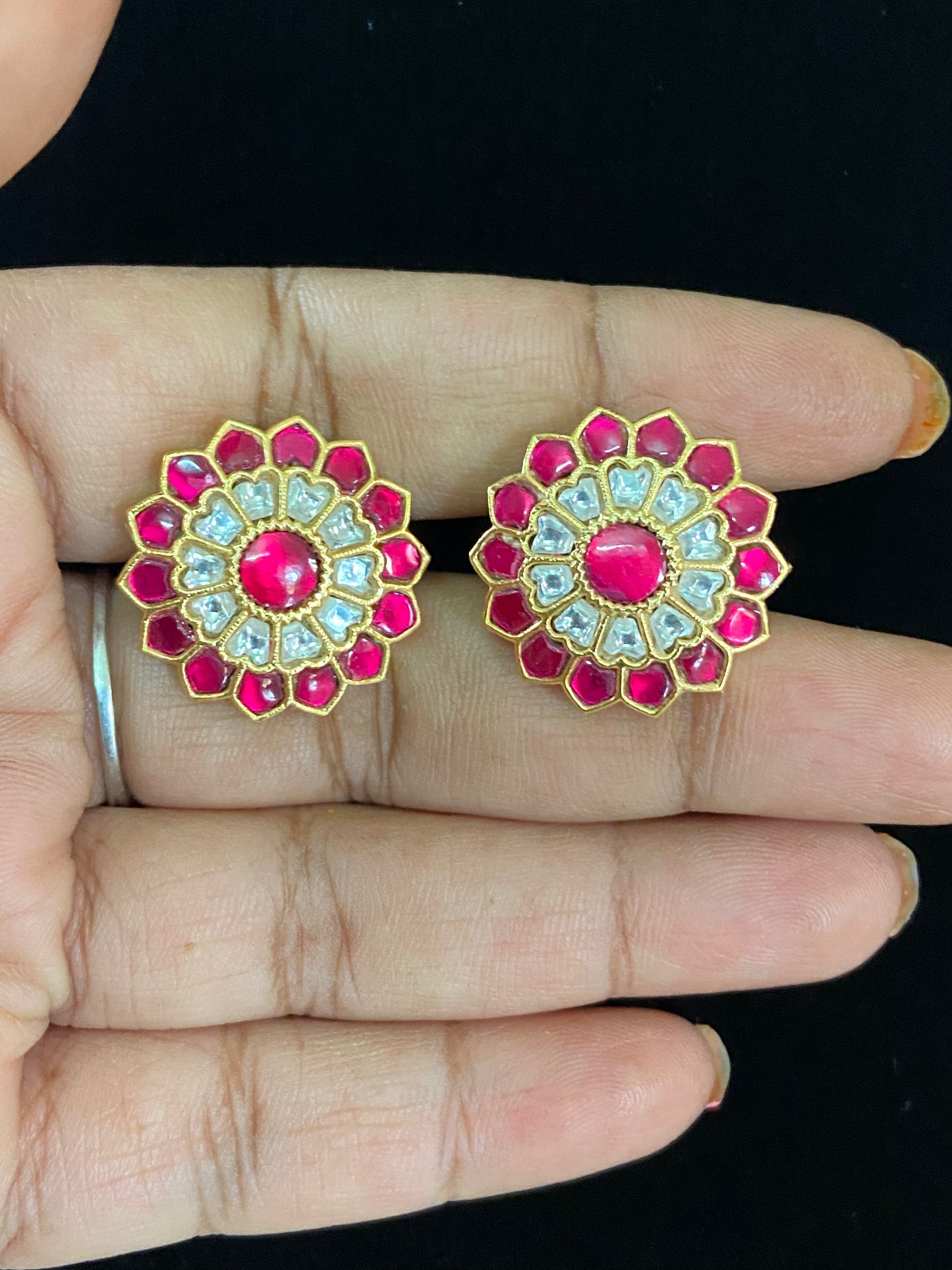 Jadau Kundan Studs | Antique Kundan Earrings