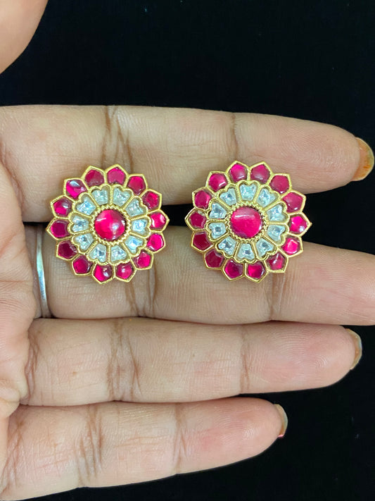 Jadau Kundan Studs | Antique Kundan Earrings