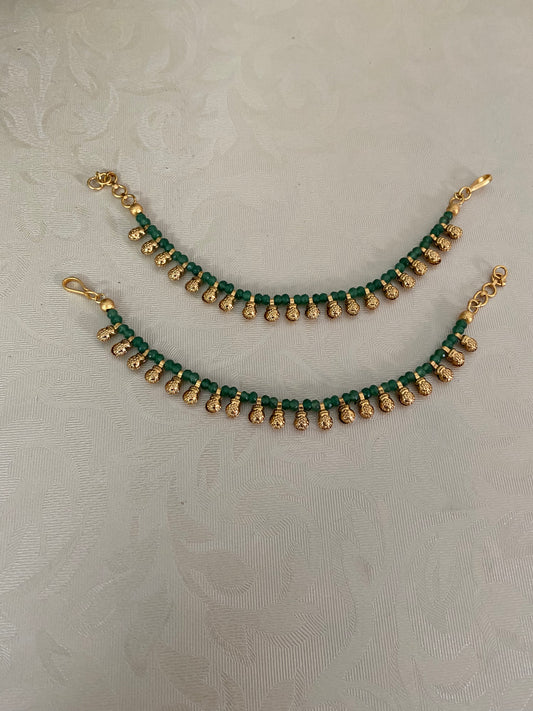Antique Beads Champaswaralu | Hair accessories | indian  Ear Chains