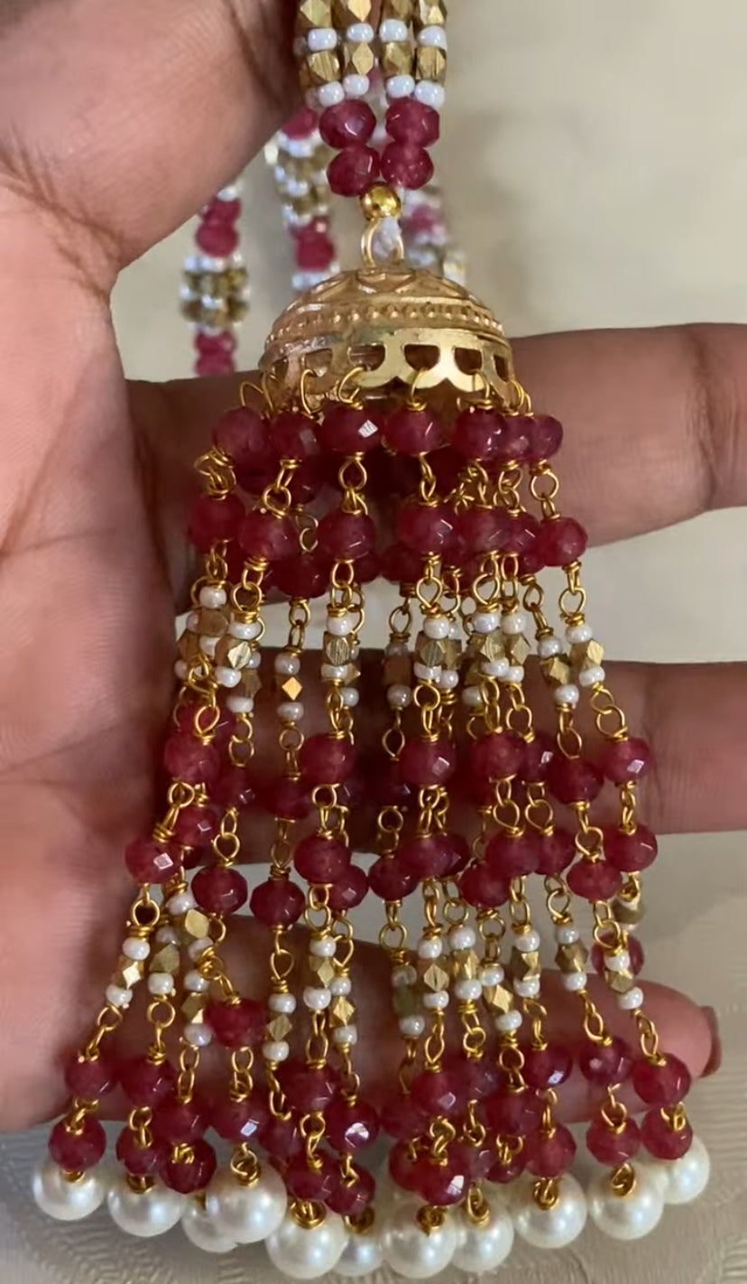 Jumka Tassel Pendant Beads Necklace | Indian Jewelry