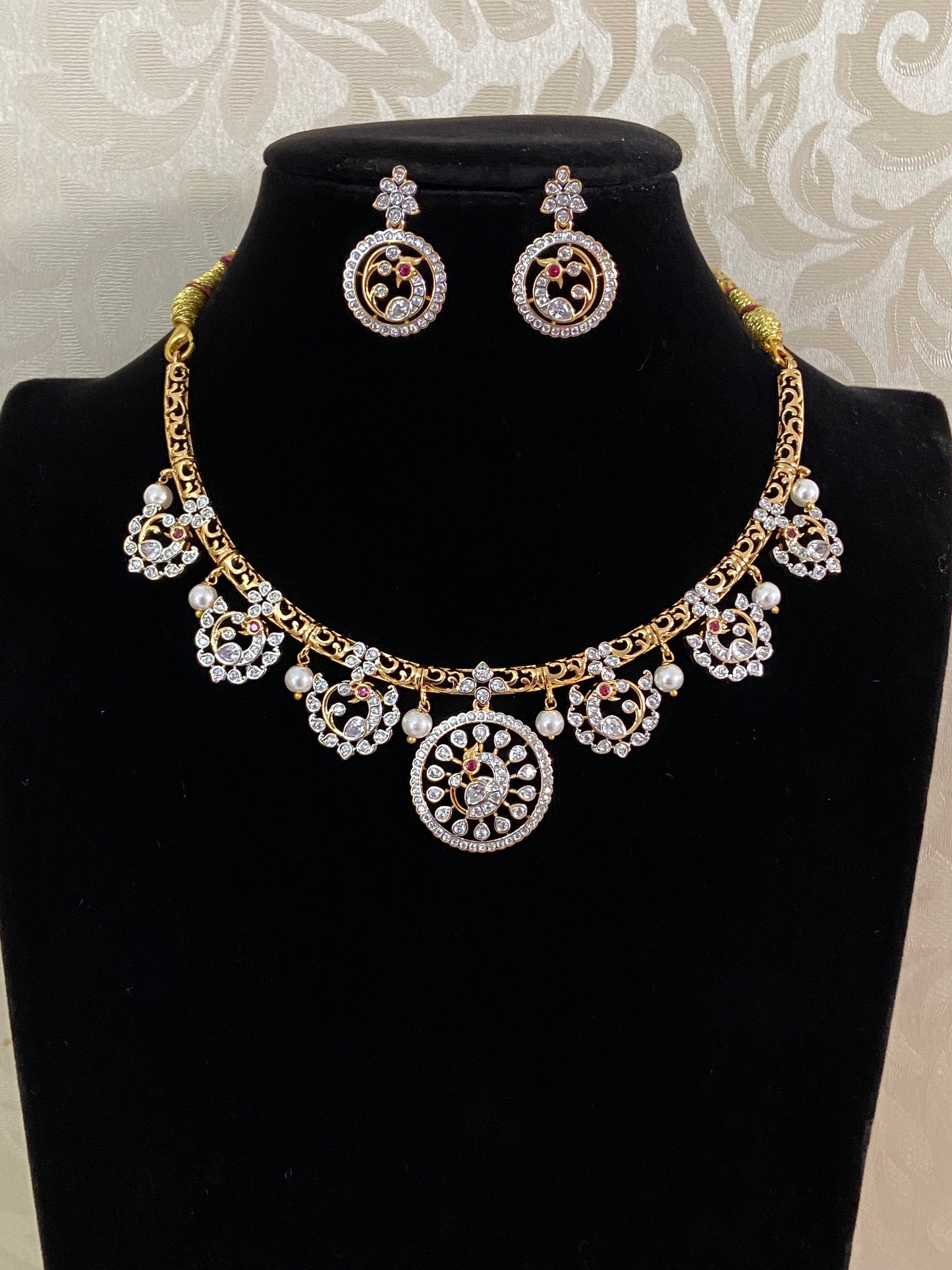 AD Kante Necklace With Earrings | Indian Jewelry In USA | Gift Idea