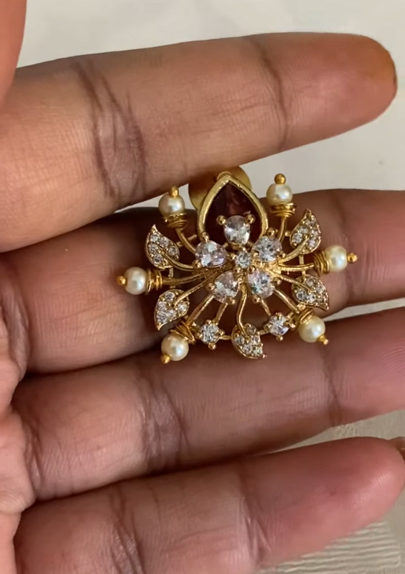 CZ Pendant Pearl Nakshi Ball Necklace Set | Indian Jewelry | Gift Idea