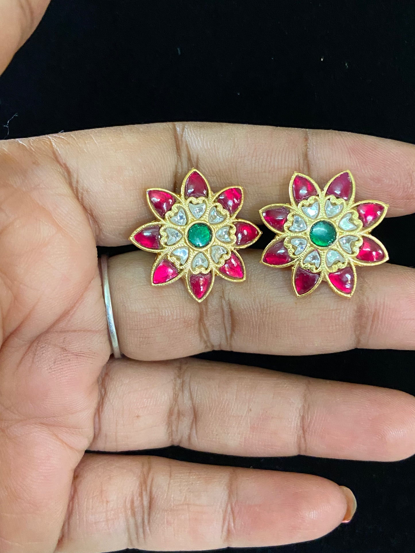 Antique Jadau Kundan Stud Earrings | Indian Earrings In USA