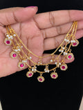 Antique Ruby Champaswaralu | Hair accessories | indian  Ear Chains
