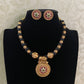 Antique Pendant Thread Necklace With Studs |  Handmade Necklace | Mangalasutra